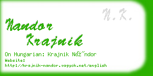 nandor krajnik business card